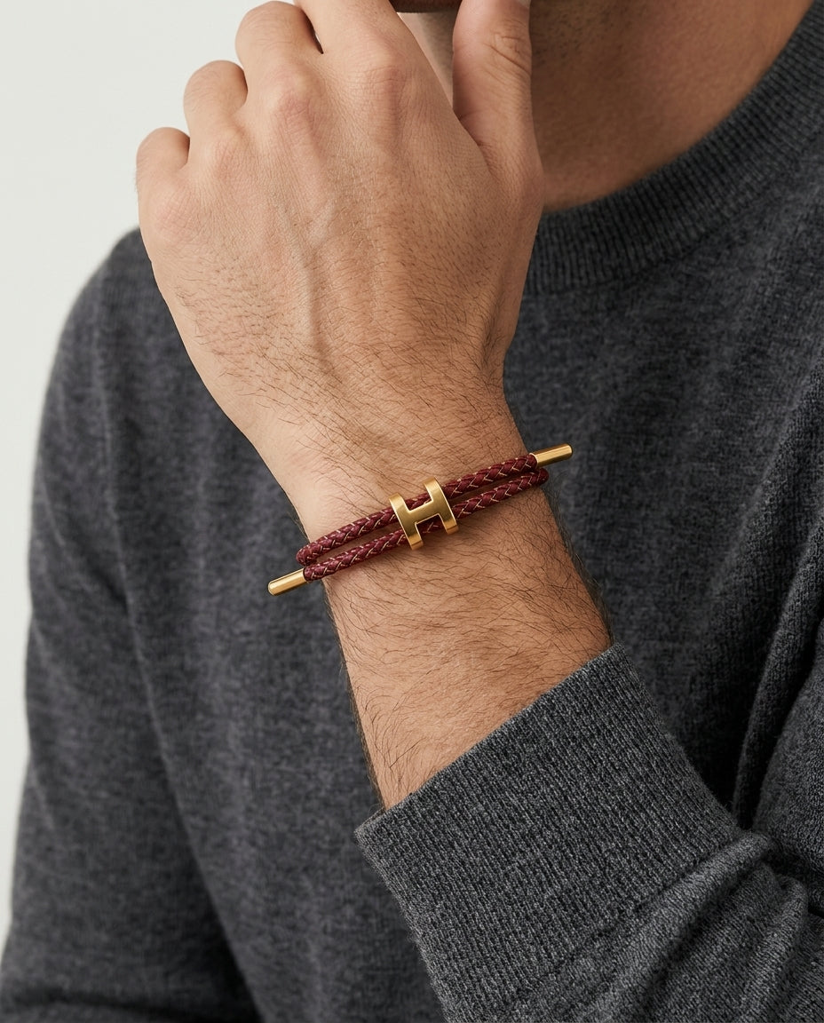 Pulsera burdeos/dorado - Verenno