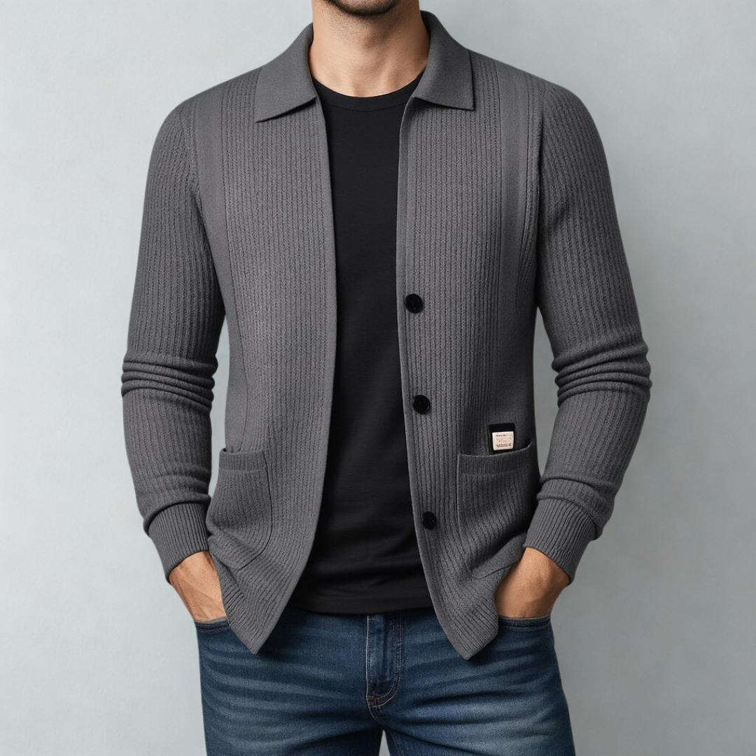 Marcello Textured Button Cardigan