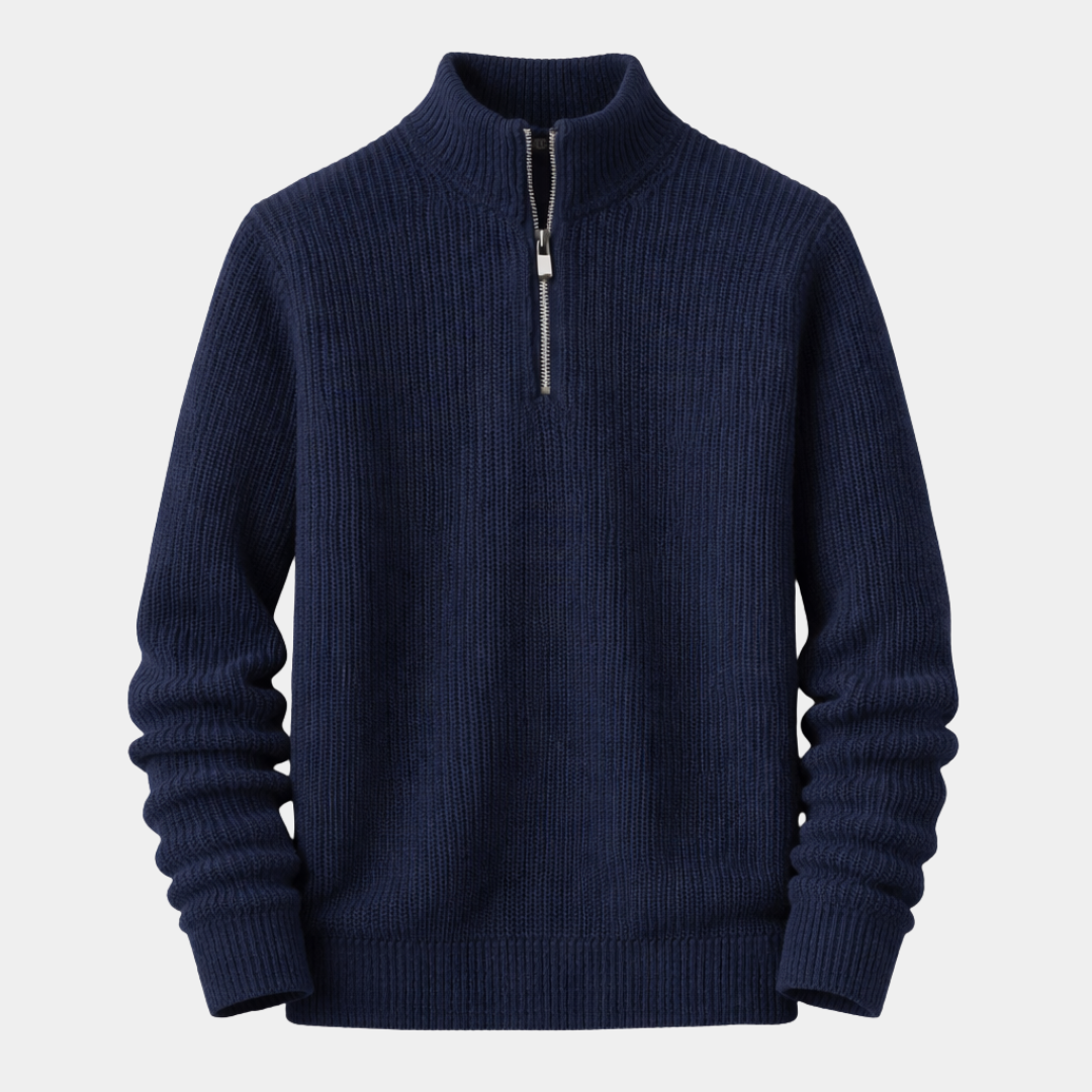 Ribbed Quarter Zip Jumper