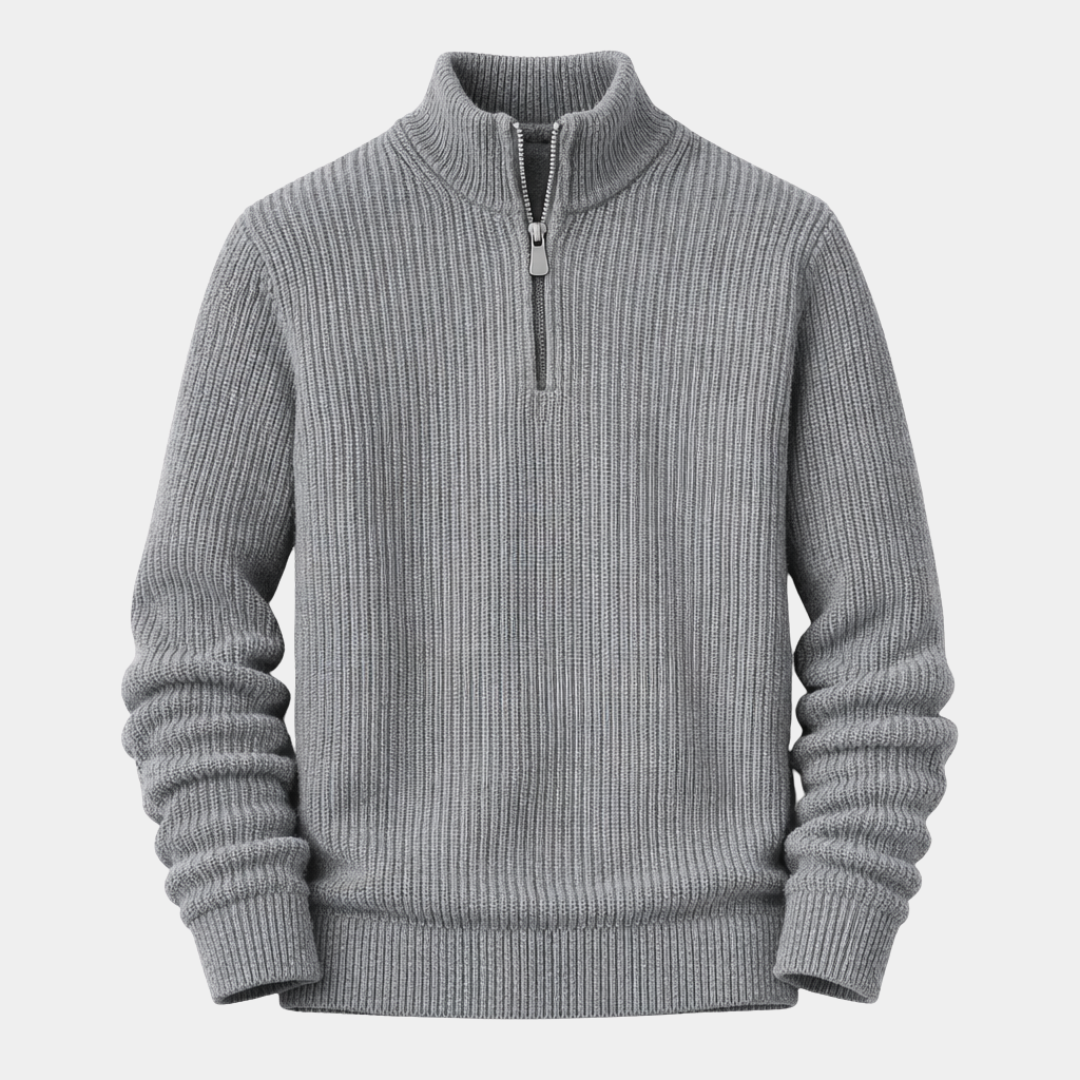 Ribbed Quarter Zip Jumper
