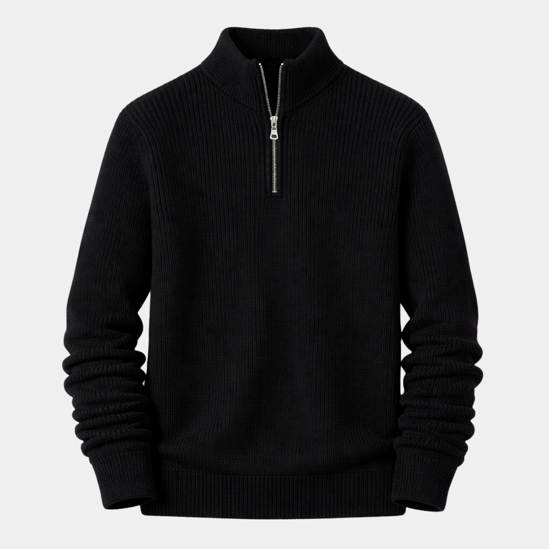 Ribbed Quarter Zip Jumper