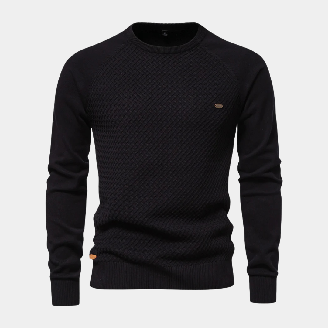 Textured Knit Crew Neck Jumper
