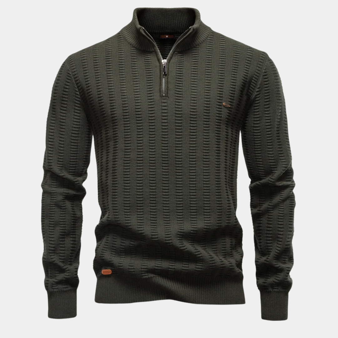 Stratford Textured Quarter-Zip Jumper