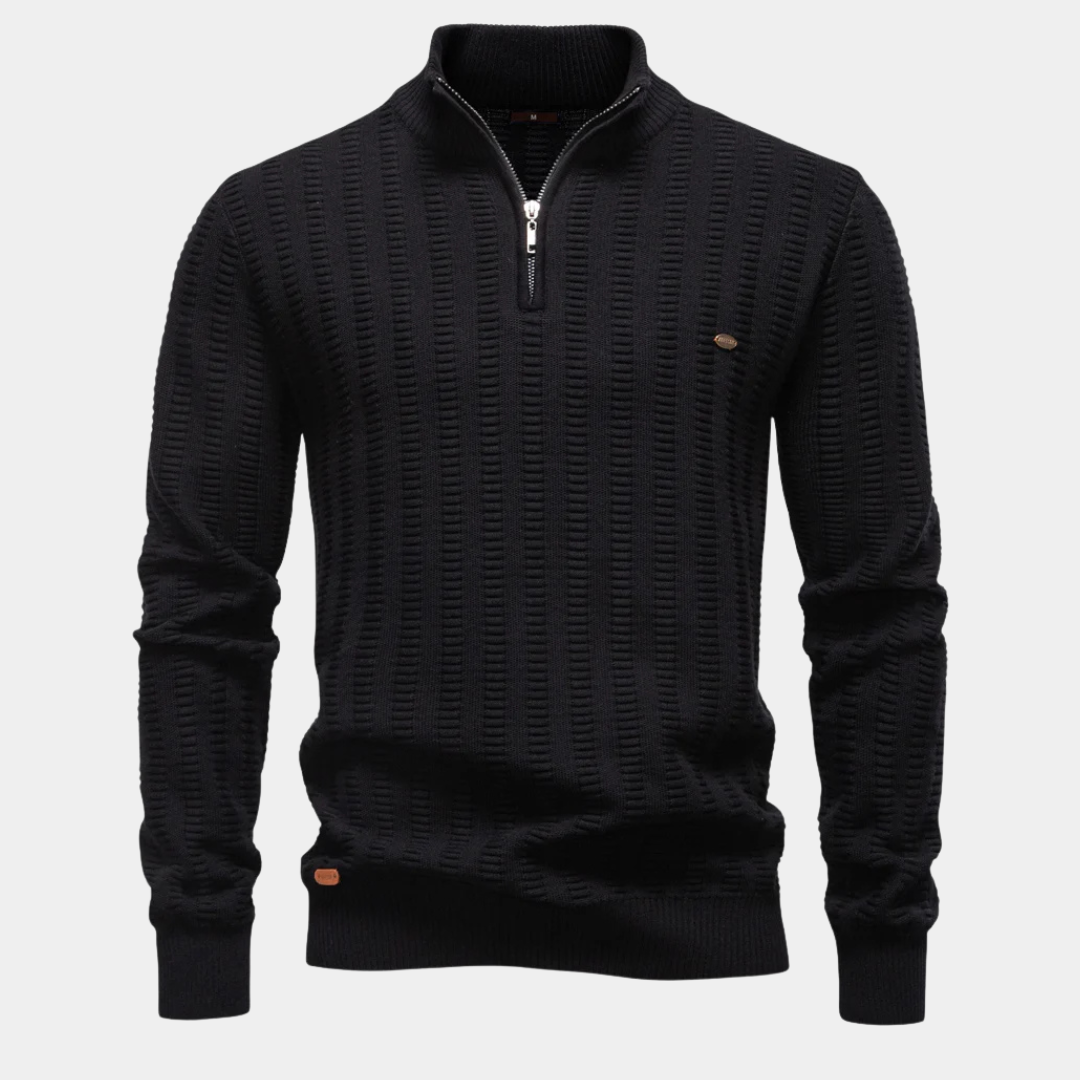 Stratford Textured Quarter-Zip Jumper
