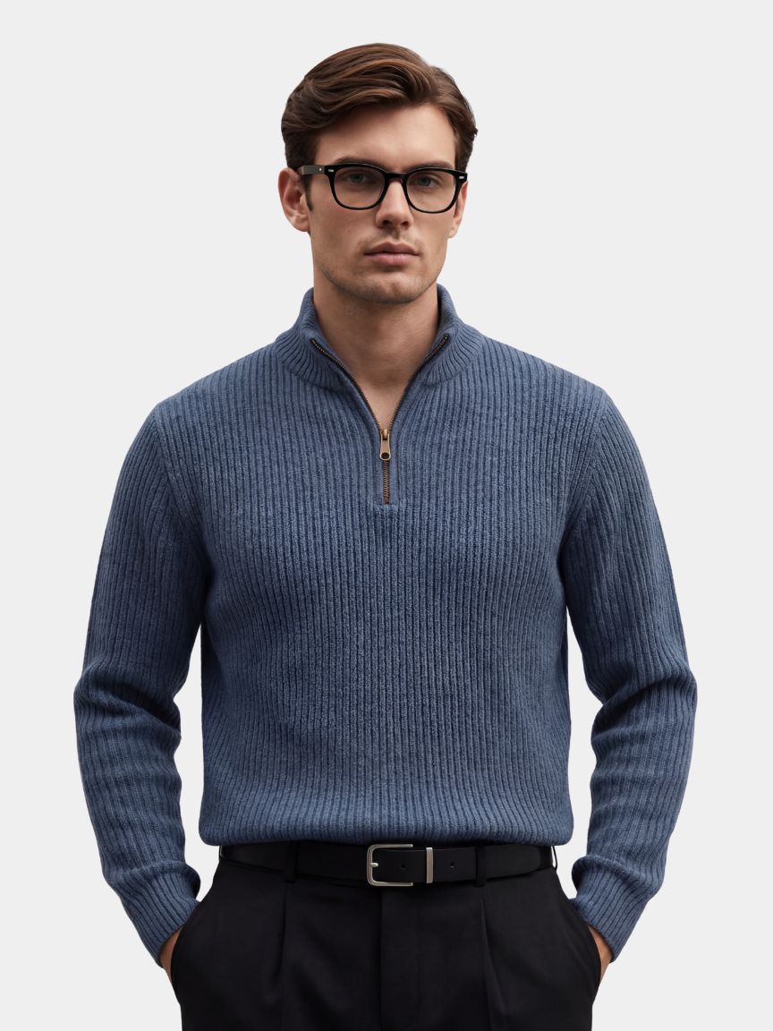 Classic Highland Quarter-Zip-Strickpullover