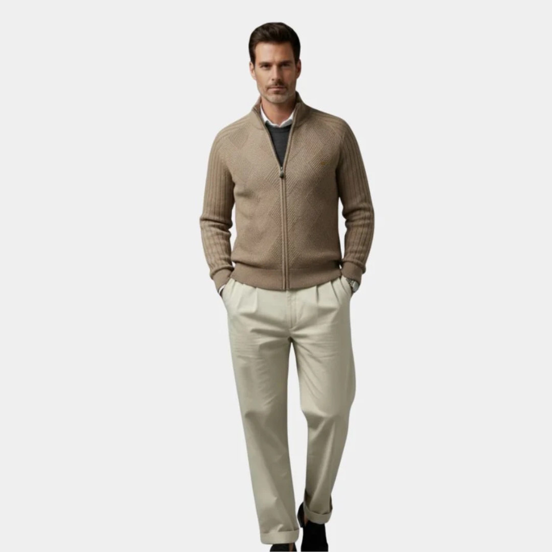 Premium Cable Knit Zip Jacket