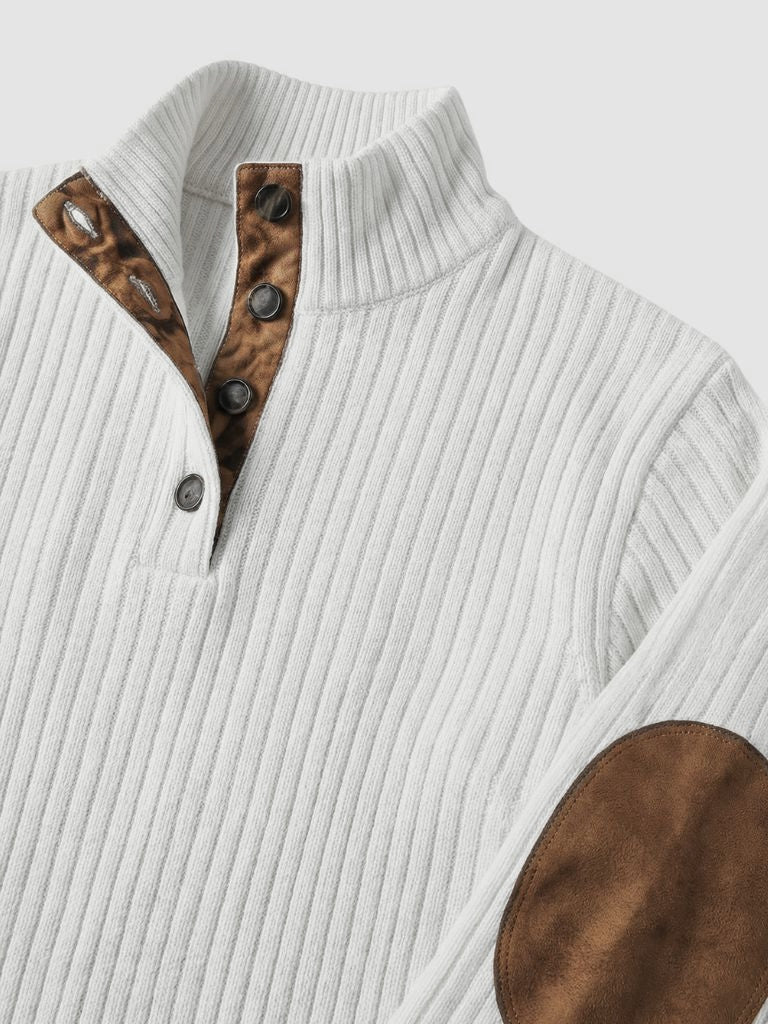 Refined Stehkragen-Henley-Pullover