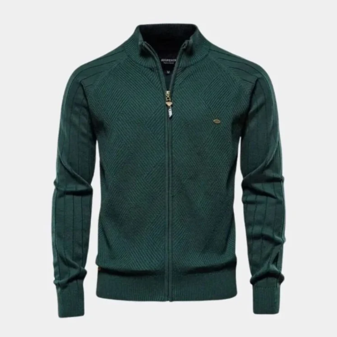 Premium Cable Knit Zip Jacket