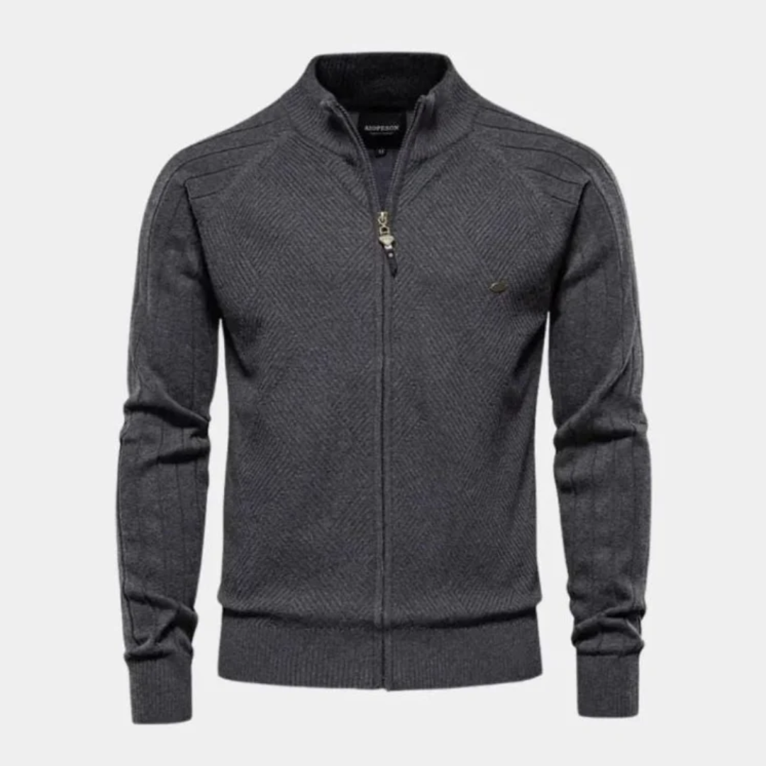 Premium Cable Knit Zip Jacket