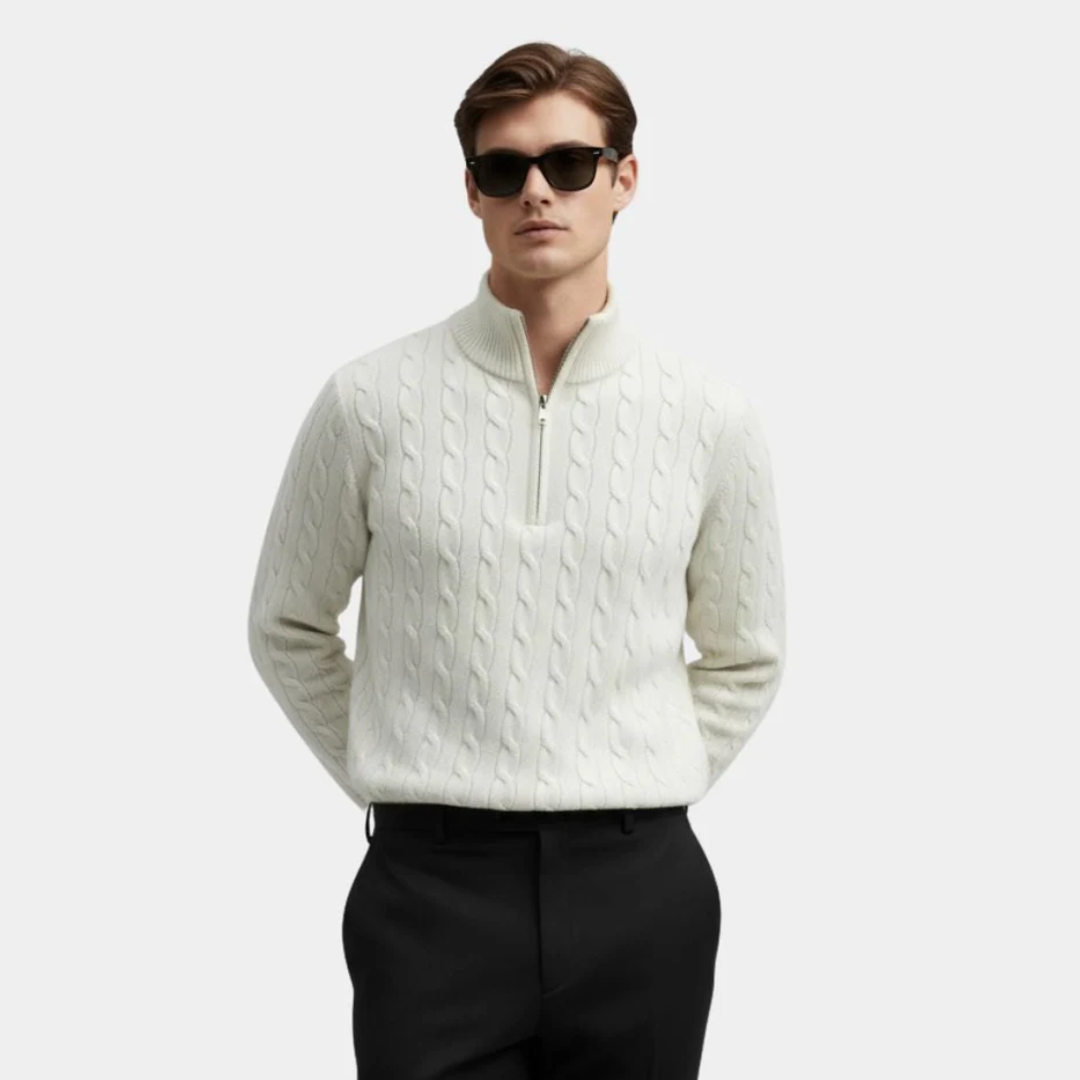 Cable Knit Zip Jumper