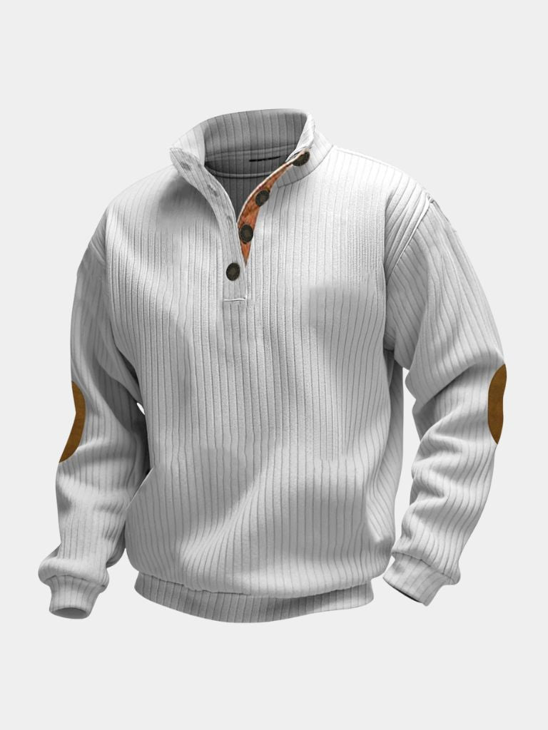 Refined Stehkragen-Henley-Pullover