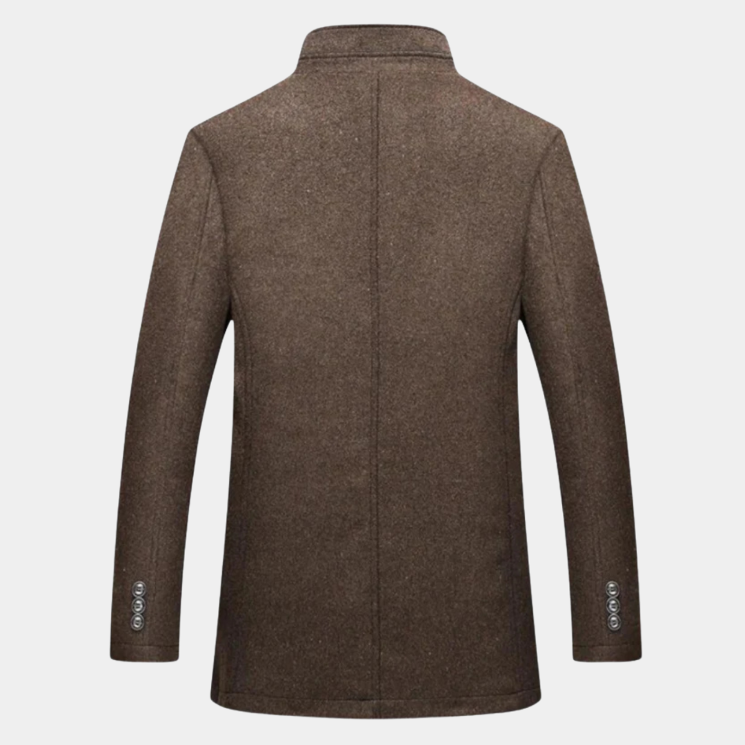 Long Wool-Blend Overcoat