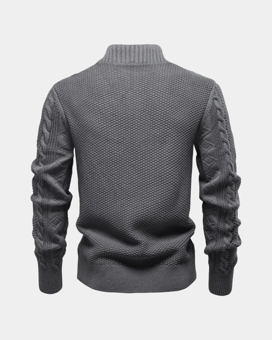 Cable Knit Full-Zip Sweater - Verenno