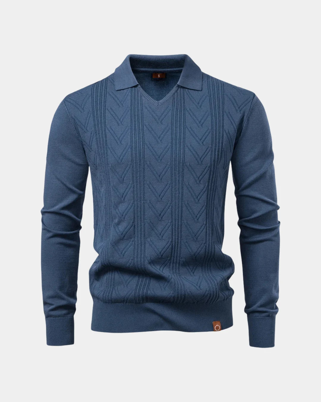 Cable Knit Polo Sweater - Verenno