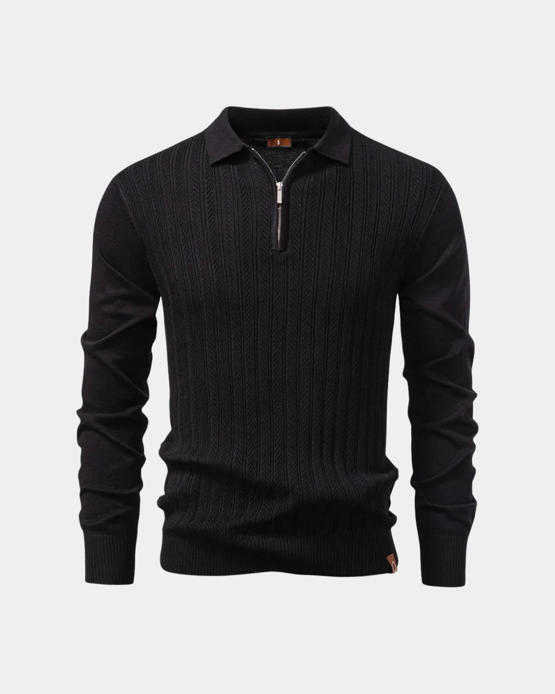 Jersey polo de punto trenzado con cremallera - Verenno