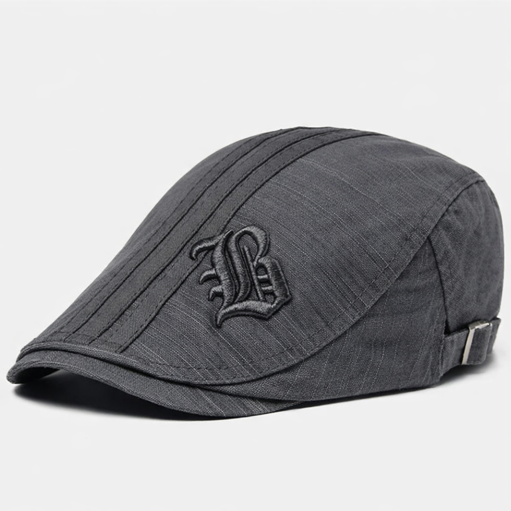 Embroidered Panel Flat Cap
