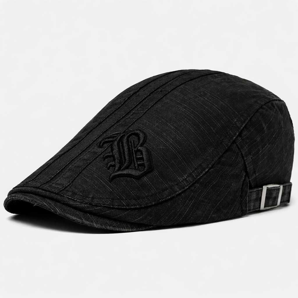 Embroidered Panel Flat Cap