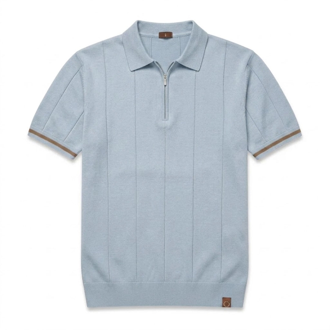 Polo zippé texturé Verenno