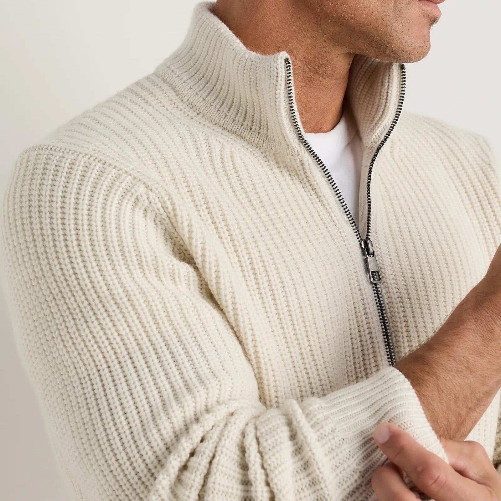 Ribbed Quarter Zip Jumper