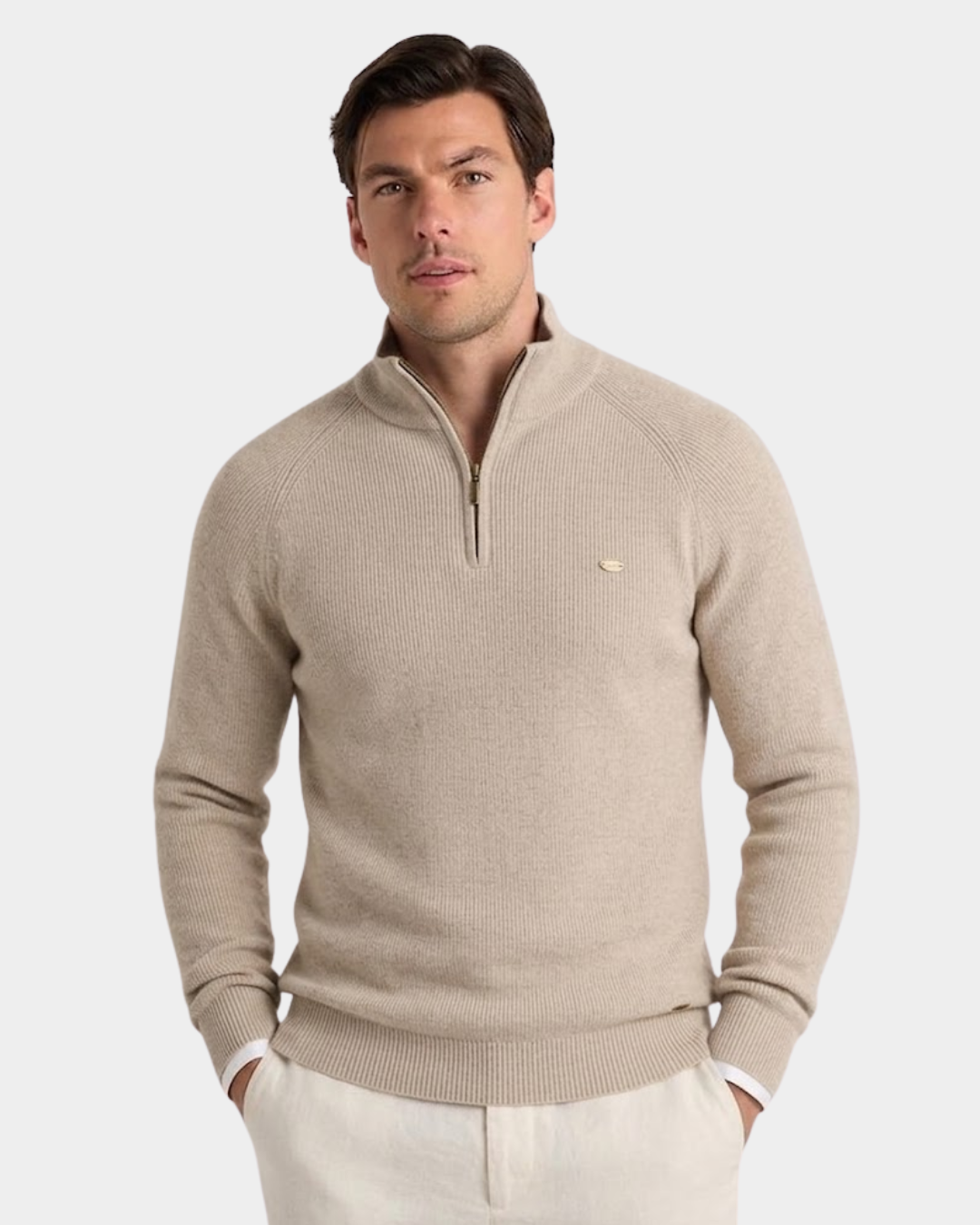 Classic Textured Quarter-Zip Sweater - Verenno