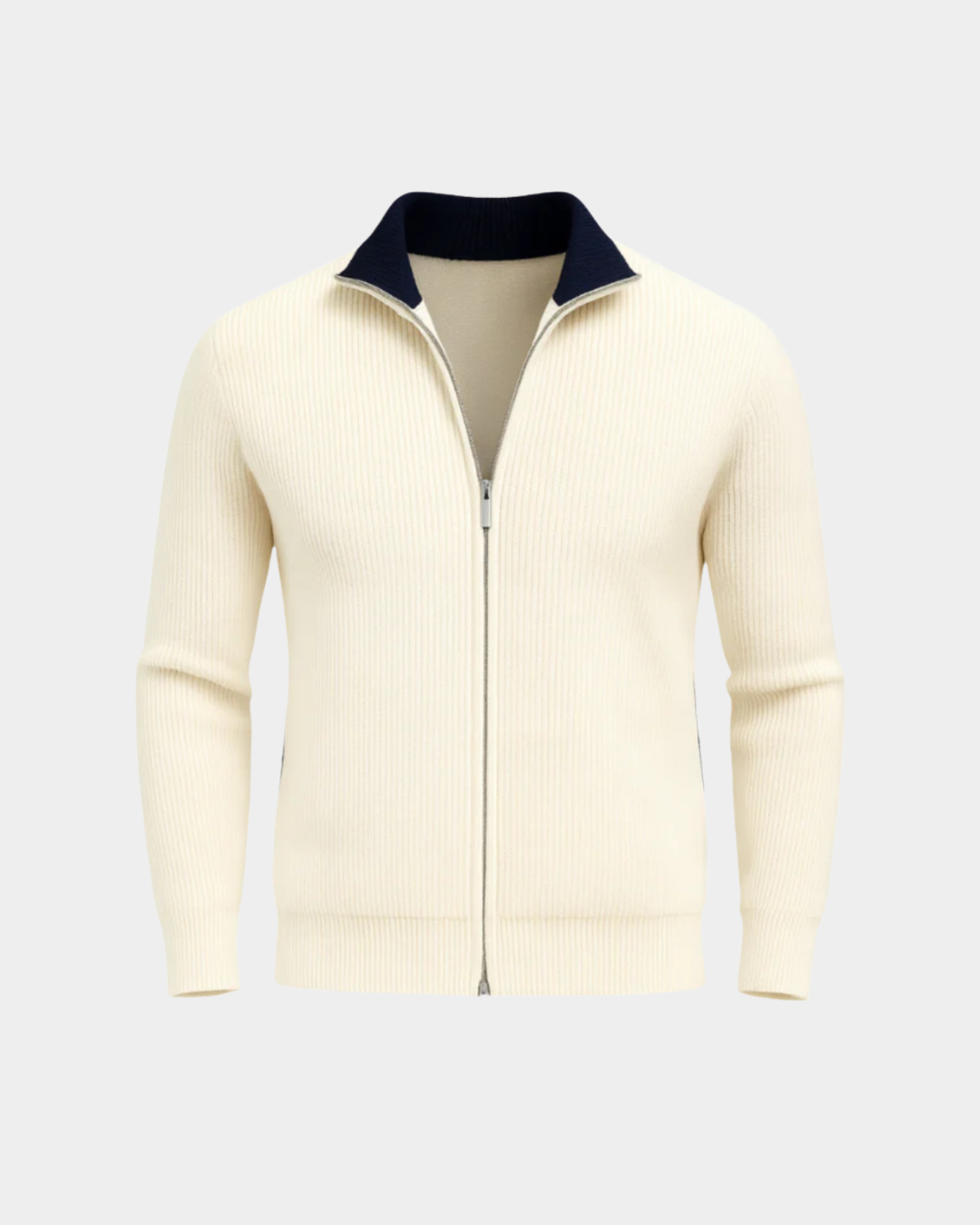 Ribbed Full-Zip Sweater - Verenno