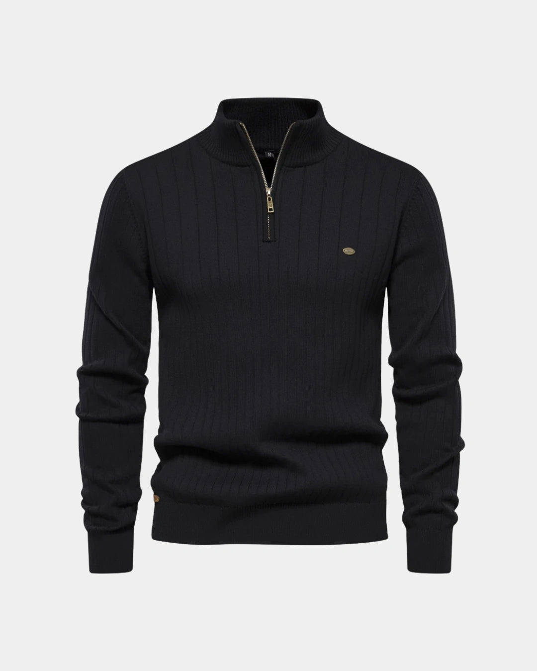 Ribbed Quarter-Zip Sweater - Verenno