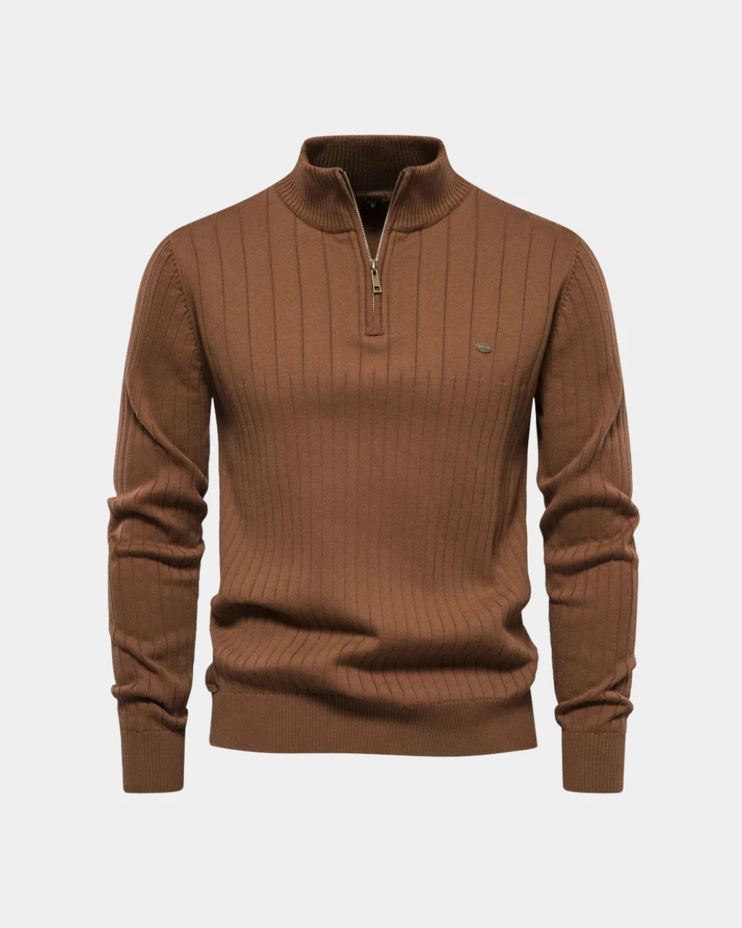Ribbed Quarter-Zip Sweater - Verenno