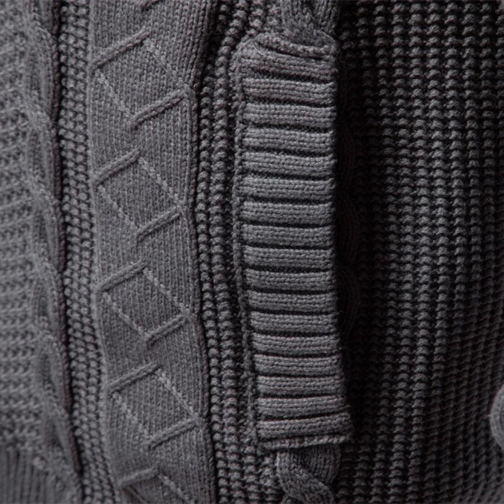 Textured Cable Zip Cardigan