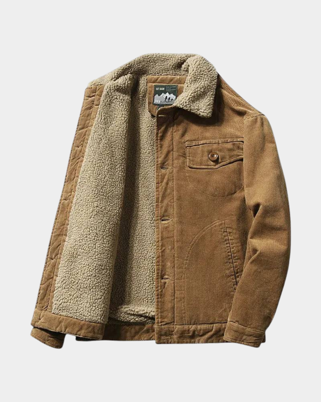 Sherpa-Lined Corduroy Jacket - Verenno