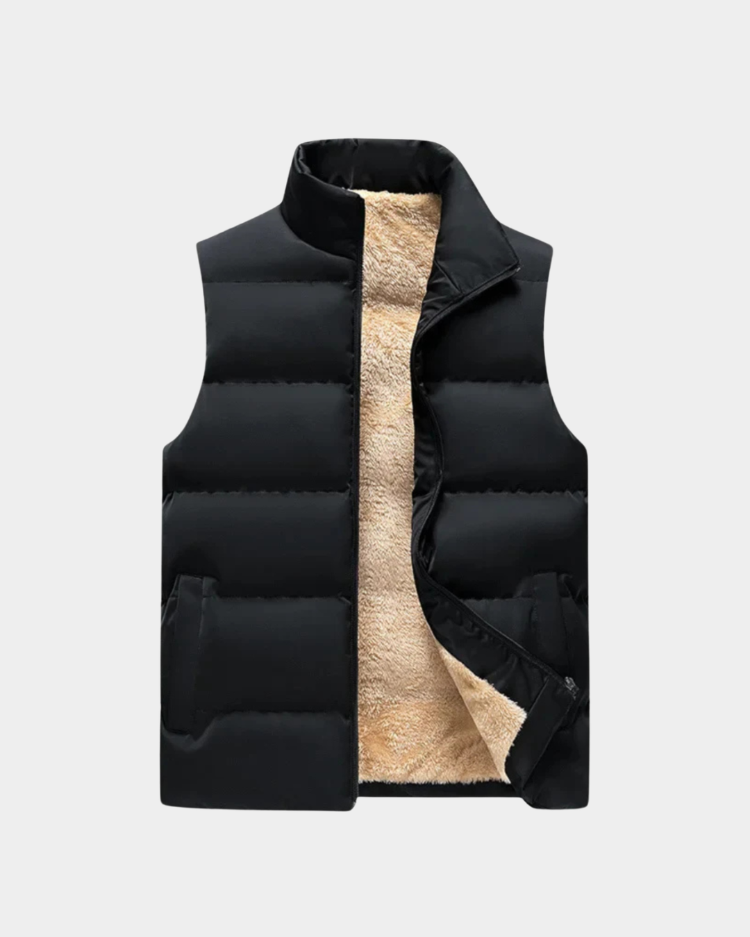 Sherpa-Lined Puffer Vest - Verenno
