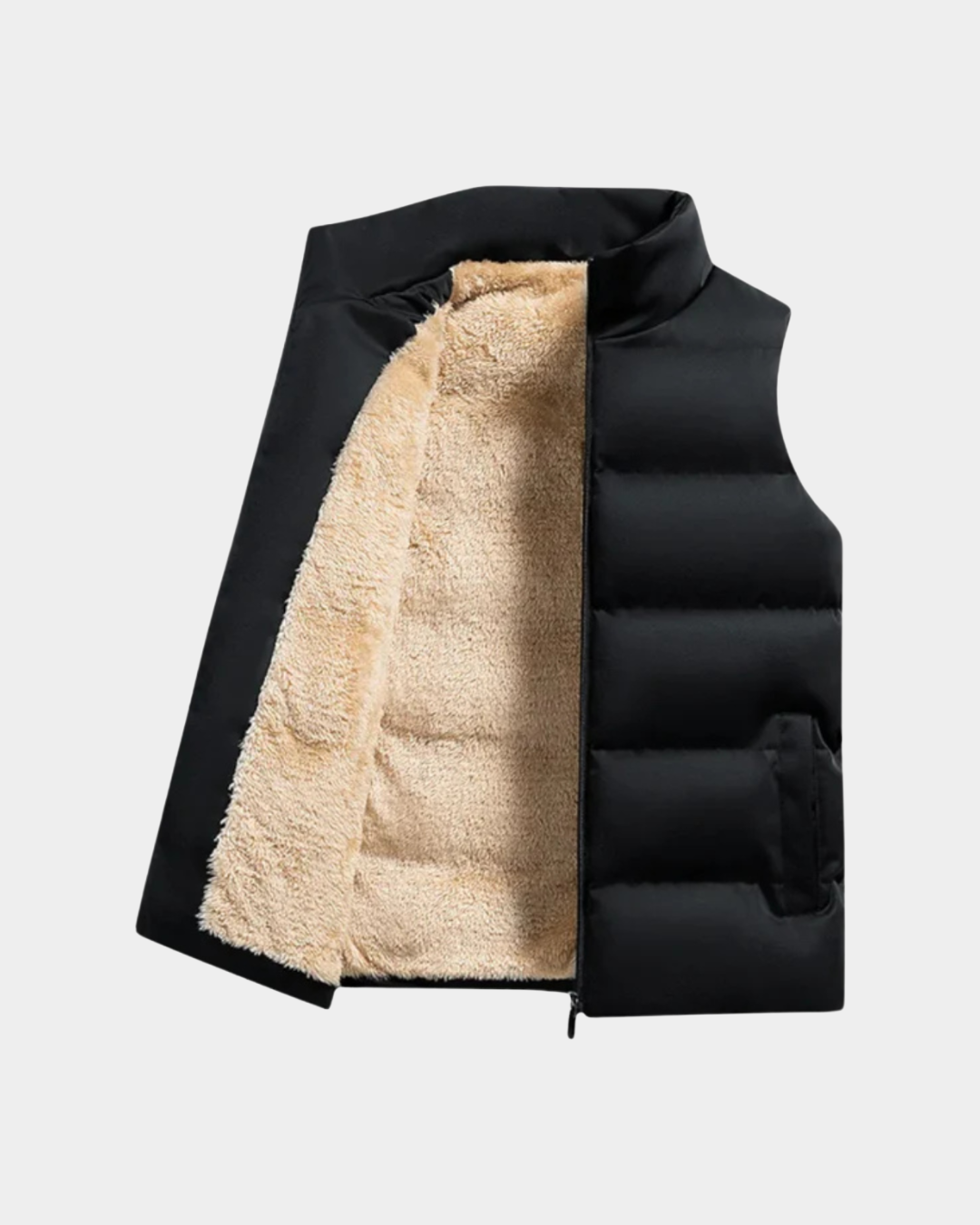 Sherpa-Lined Puffer Vest - Verenno