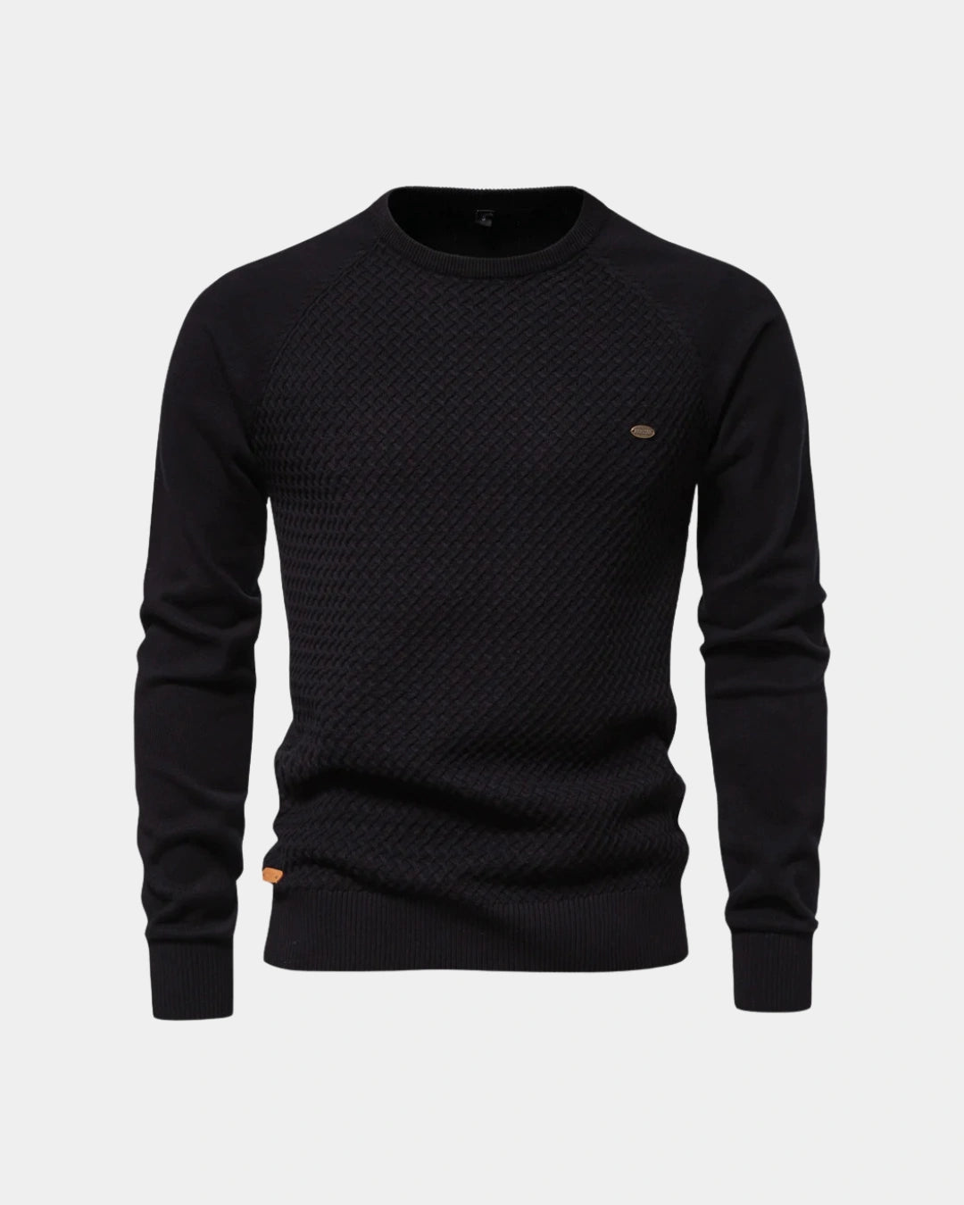 Textured Crew Neck Sweater - Verenno