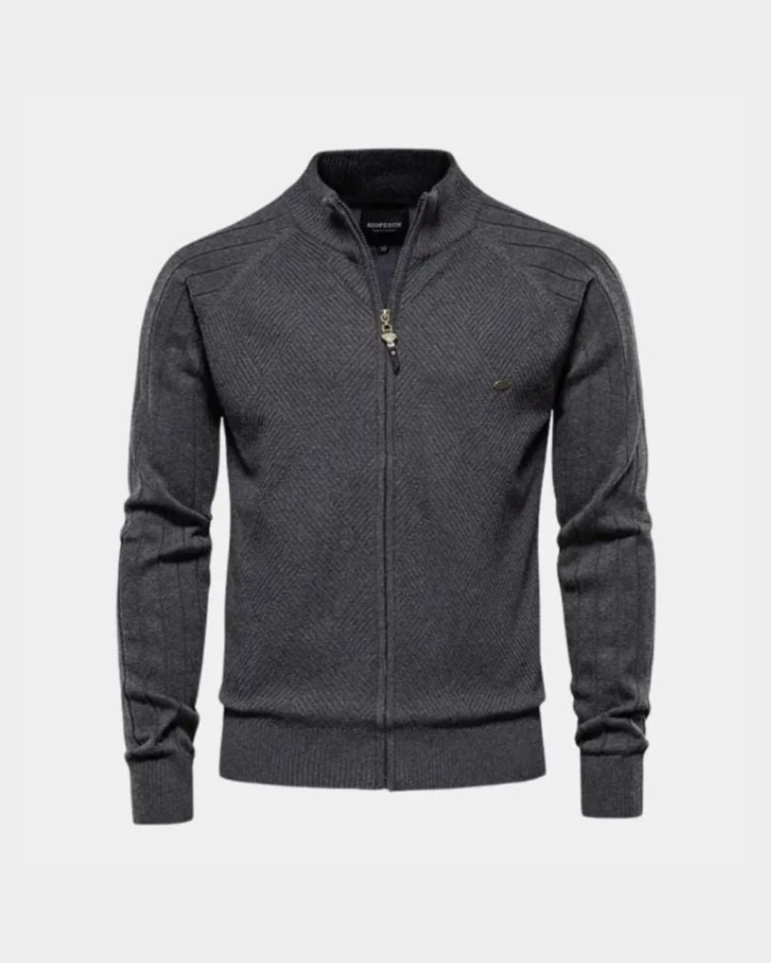 Textured Full-Zip Sweater - Verenno