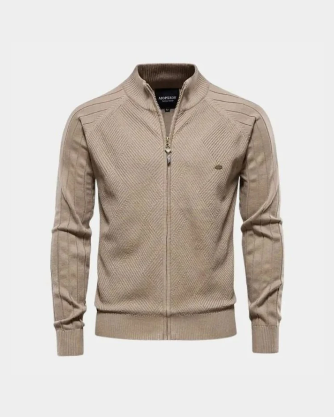 Textured Full-Zip Sweater - Verenno