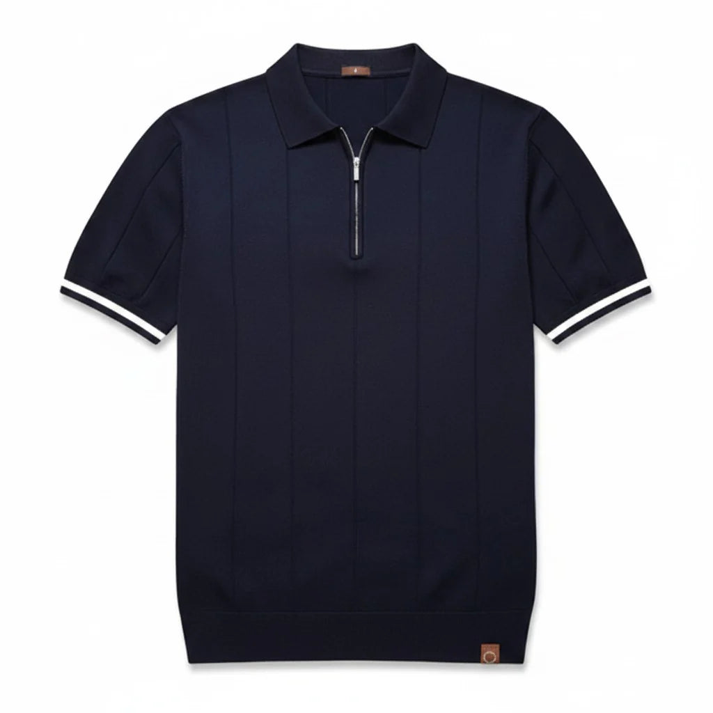 Polo zippé texturé Verenno
