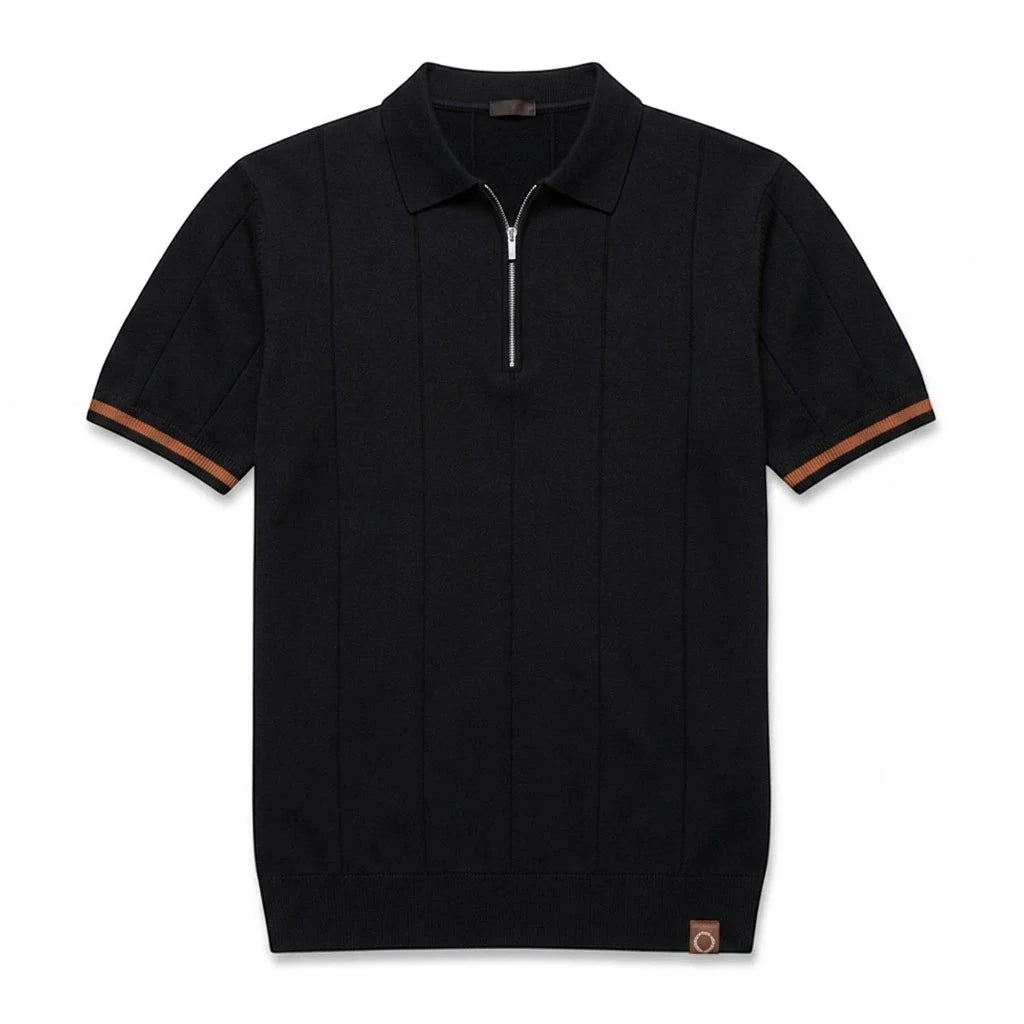 Polo zippé texturé Verenno