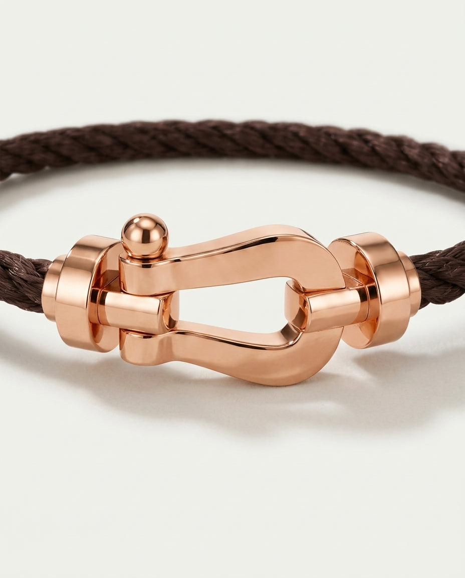 Pulsera Davos Marrón oscuro / Oro rosa