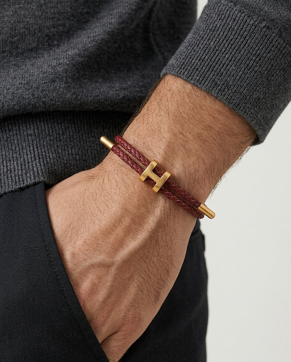 Pulsera burdeos/dorado - Verenno