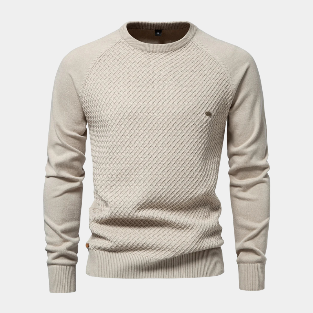 Textured Knit Crew Neck Jumper