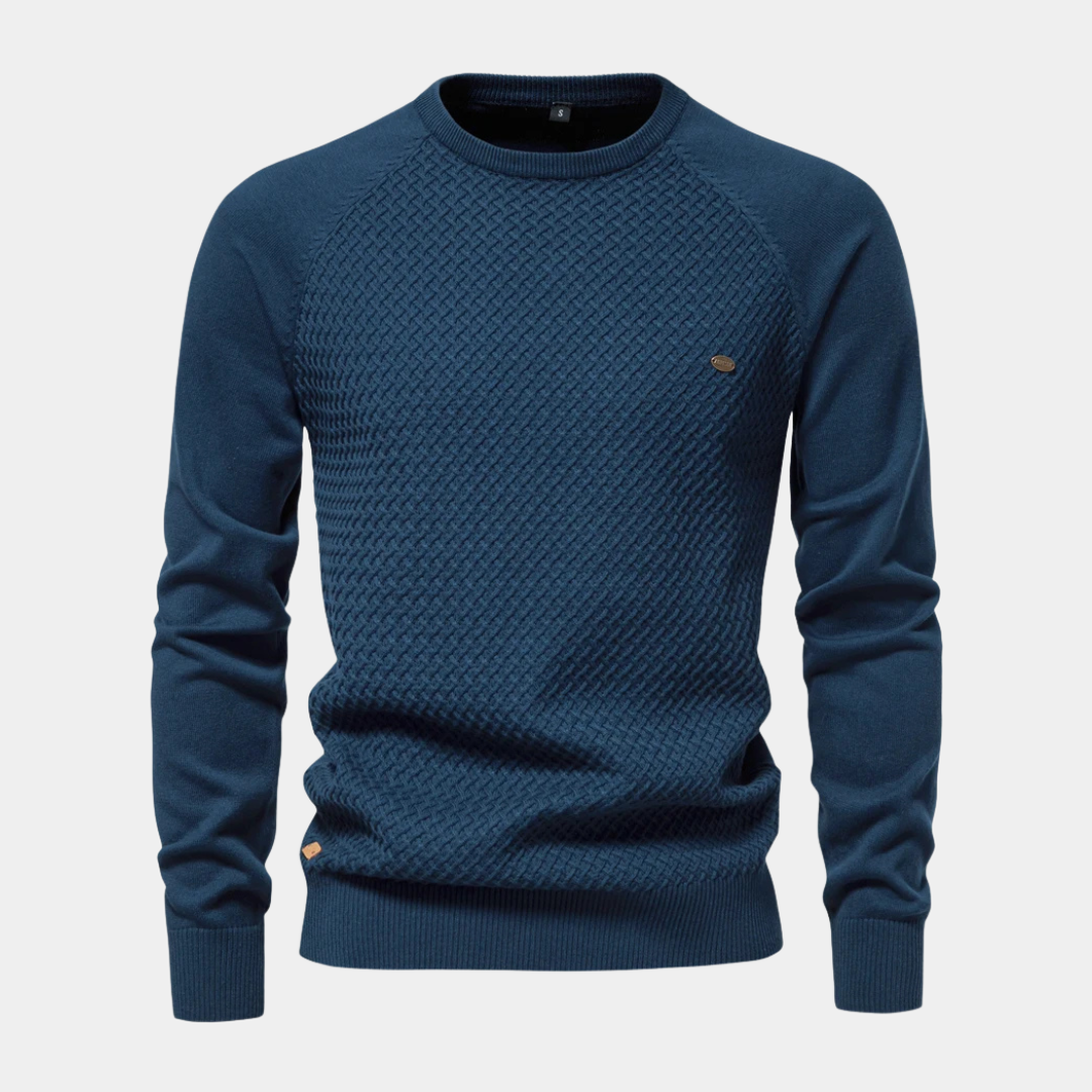 Textured Knit Crew Neck Jumper