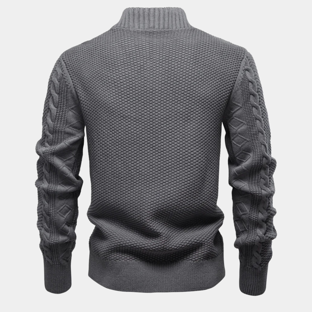 Textured Cable Zip Cardigan