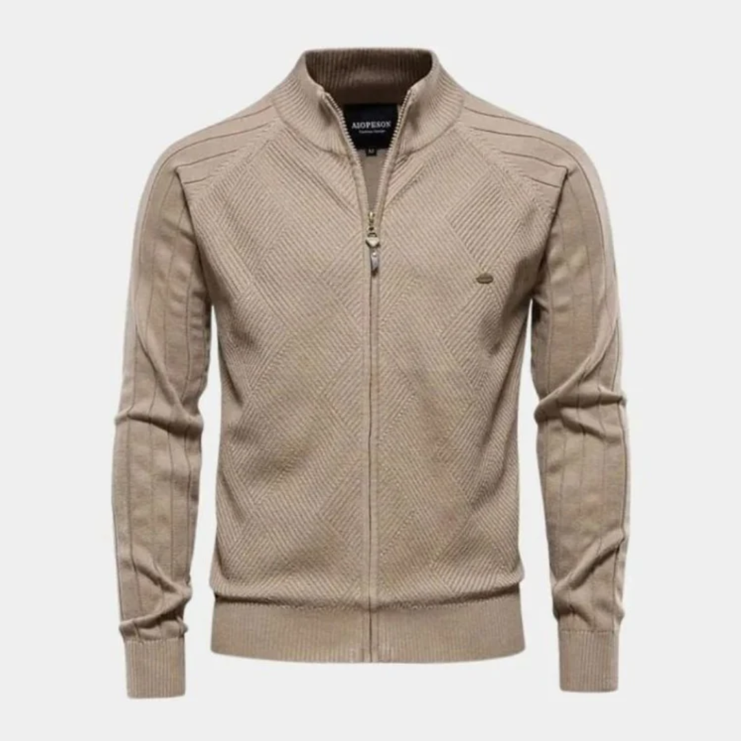 Premium Cable Knit Zip Jacket