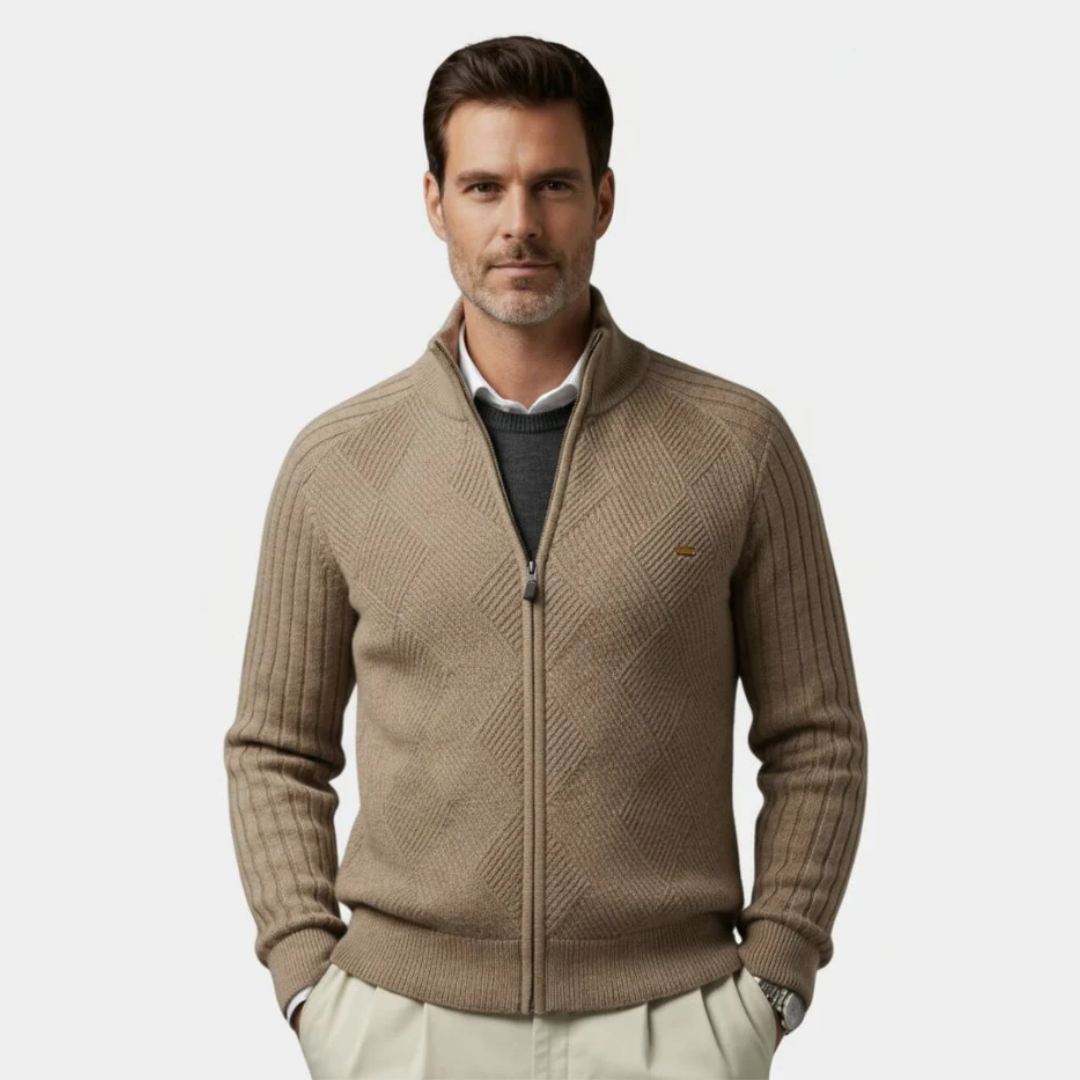 Premium Cable Knit Zip Jacket