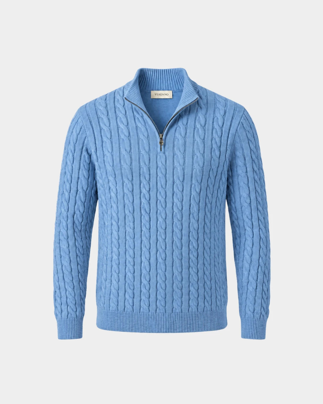 Cable Knit Quarter-Zip Sweater - Verenno
