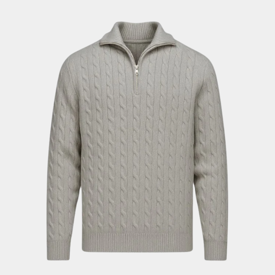 Cable Knit Zip Jumper