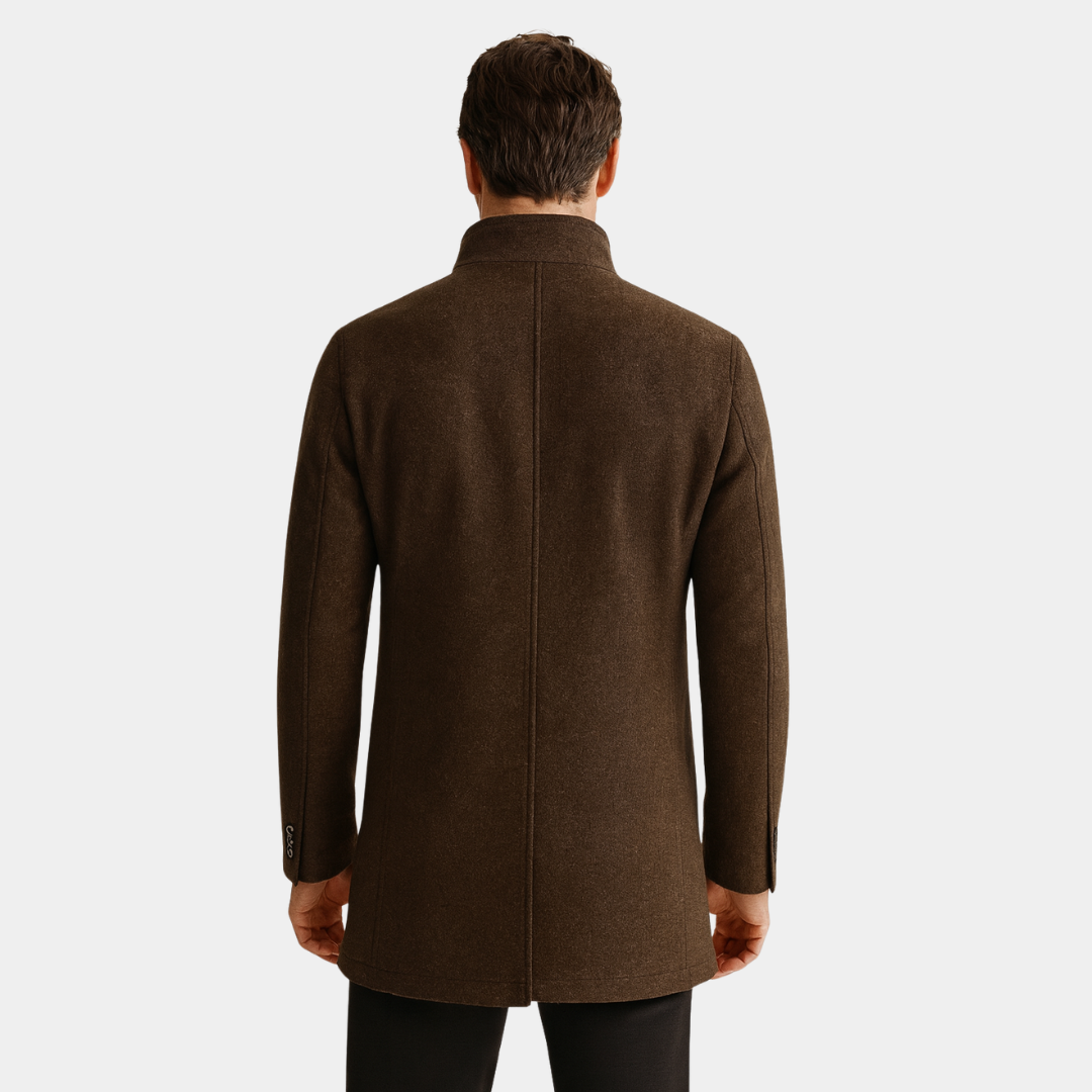 Long Wool-Blend Overcoat