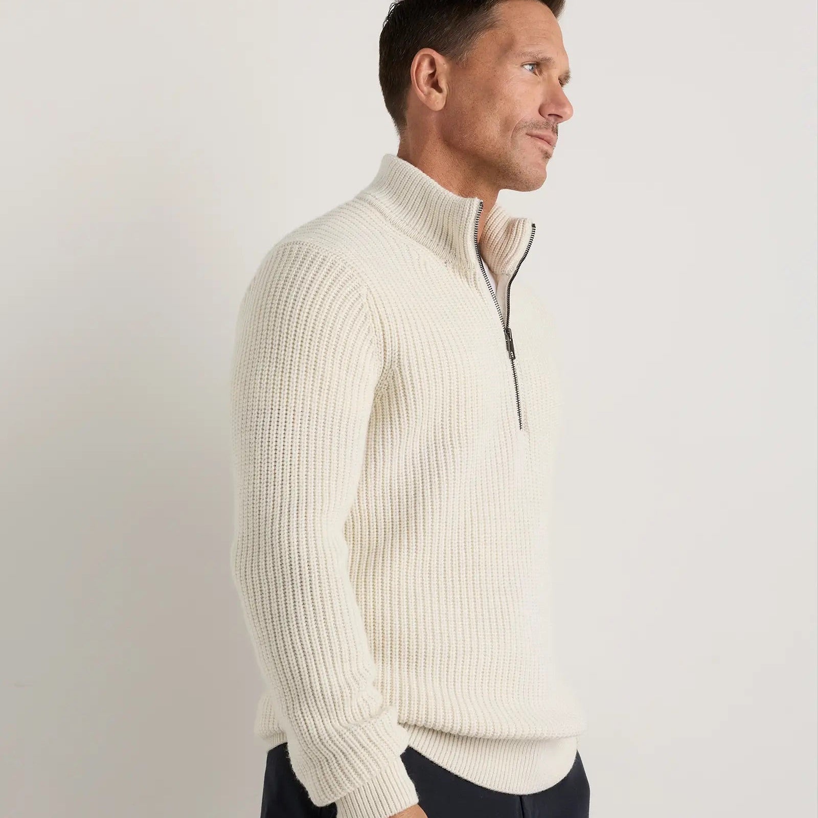 Ribbed Quarter Zip Jumper