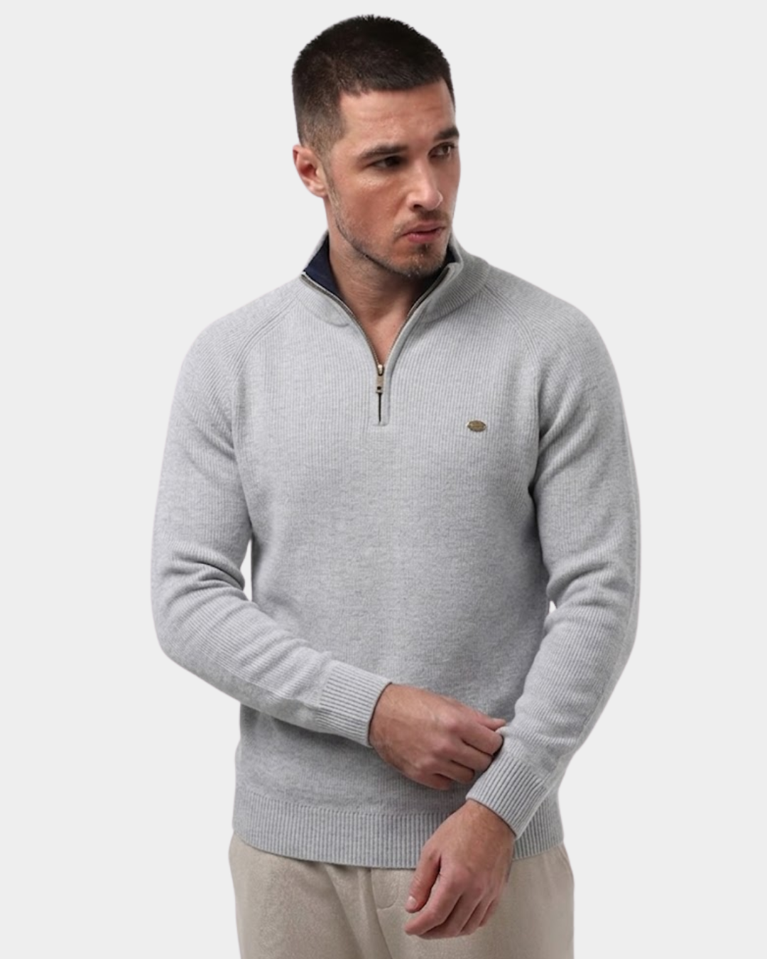 Classic Textured Quarter-Zip Sweater - Verenno