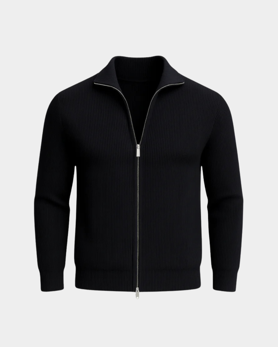Ribbed Full-Zip Sweater - Verenno