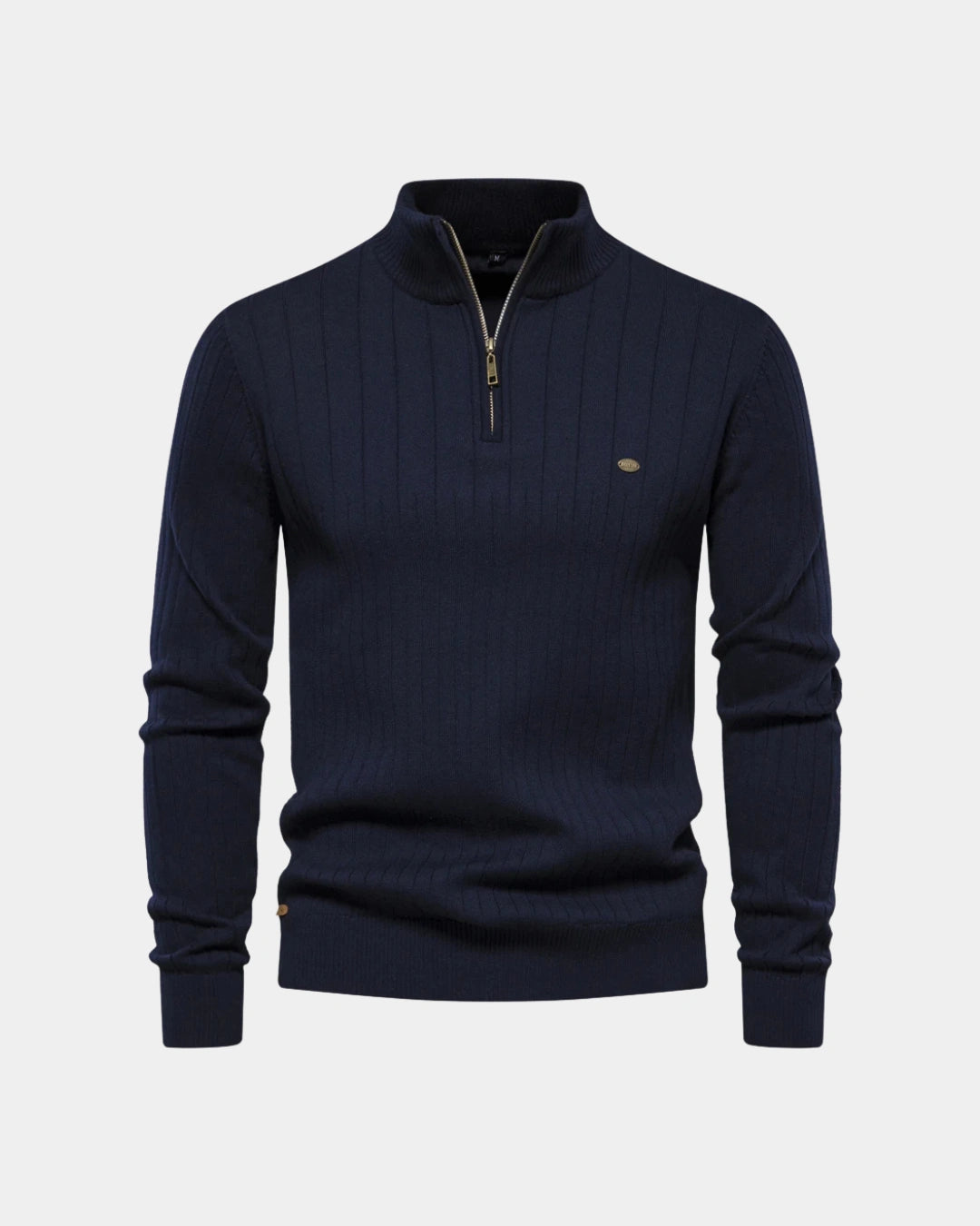 Ribbed Quarter-Zip Sweater - Verenno